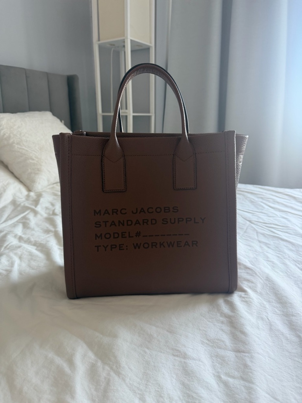 Marc Jacobs Chocolate Brown Pebbled Leather Workwear Tote